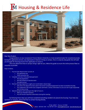 Francis Marion University Housing Application