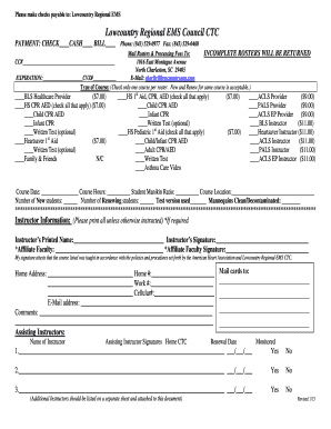 Lowcountry Regional EMS Course Roster