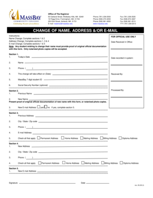 MassBay Change of Name, Address, and Email Form