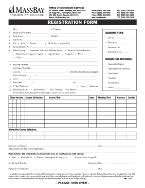Massachusetts Community Colleges Registration Form
