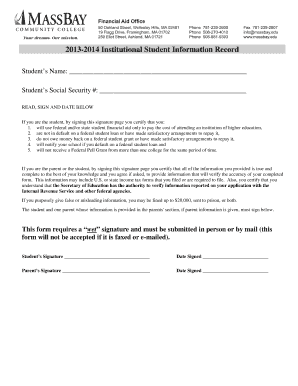 Institutional Student Information Record