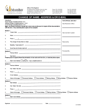 MassBay Change of Name, Address, and Email Form