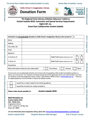 Dolly Parton’s Imagination Library Donation Form
