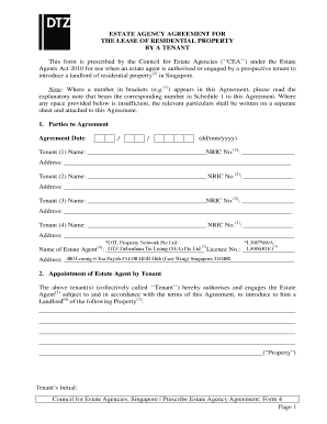 Estate Agency Agreement for Residential Property Lease