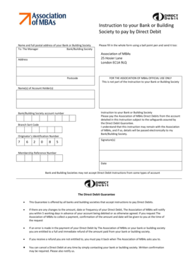 Direct Debit Instruction Form
