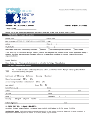 PATIENT FAX REFERRAL FORM - Michigan Cancer Consortium - michigancancer