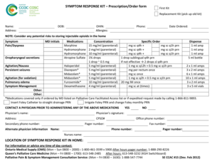 Symptom Response Kit Prescription Form
