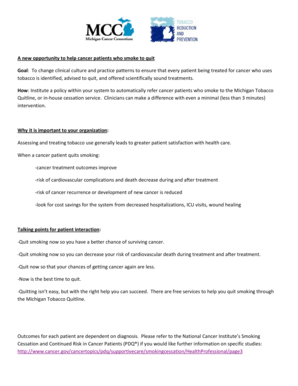 Michigan Tobacco Quitline Patient Referral Form