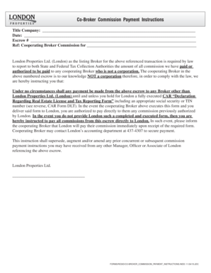 Co-Broker Commission Payment Instructions