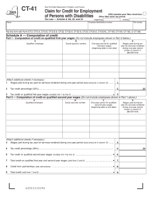 New York State Disability Employment Credit Form