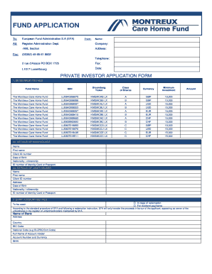 Private Investor Application Form