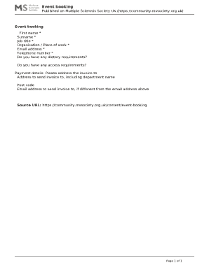 Event Booking Form