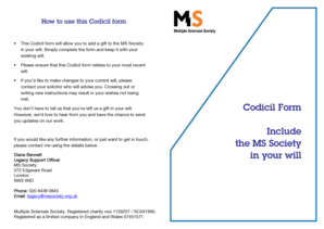 Codicil Form for MS Society Gift