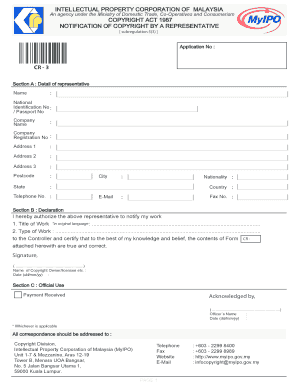 Malaysia Copyright Notification Form