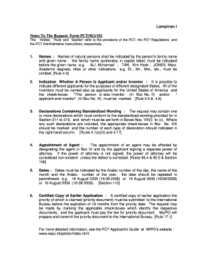 PCT Request Form