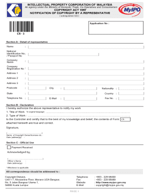 Malaysia Copyright Notification Form