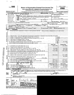 Form 990 O Return of Organization Exempt From Income Tax