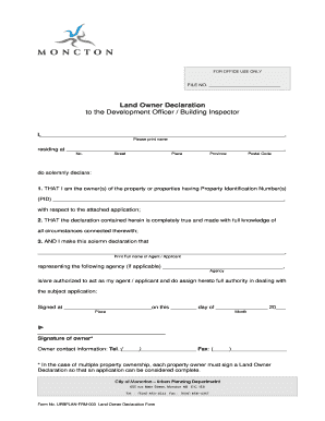 Land Owner Declaration Form