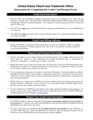 USPTO Credit Card Payment Form