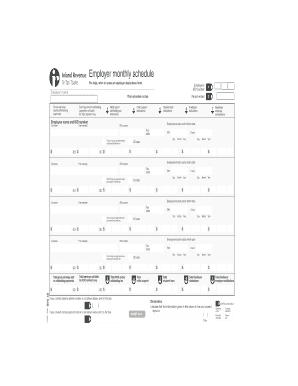 New Zealand Employer Monthly Schedule