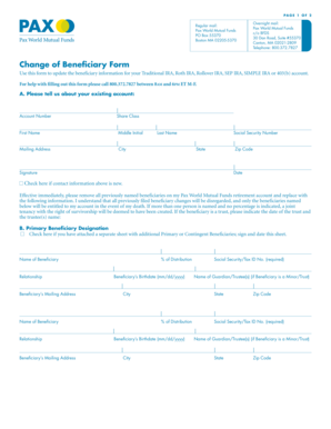 Change of Beneficiary Form