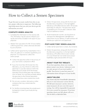Semen Specimen Collection Instructions