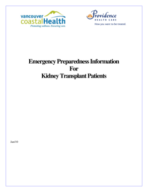Emergency Preparedness Guide for Kidney Transplant Patients
