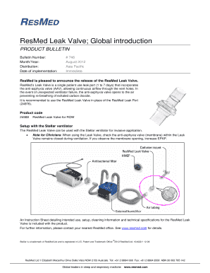 Fillable Online ResMed Leak Valve; Global introduction Fax Email Print