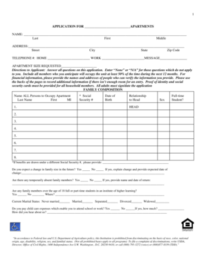 Apartment Rental Application Form