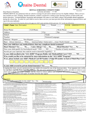 Dental Screening Consent Form