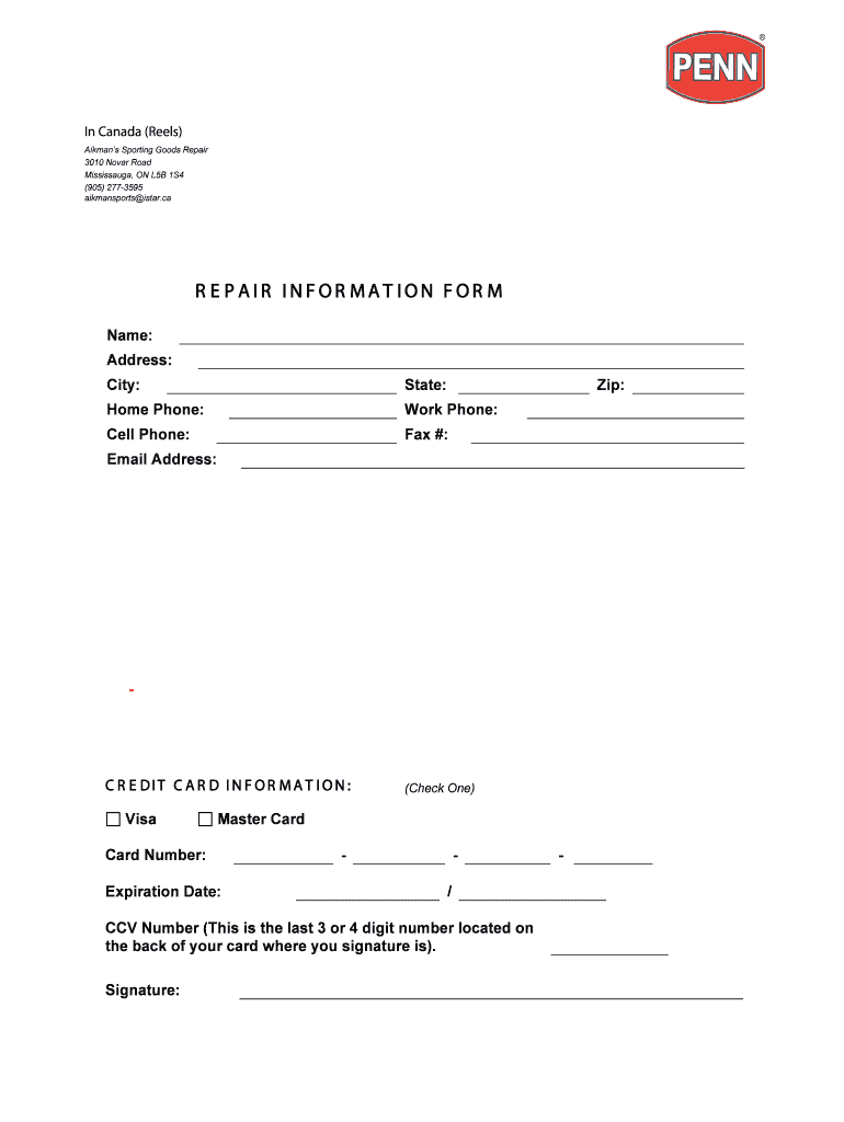 Fillable Online Reel_repair_form Fax Email Print pdfFiller