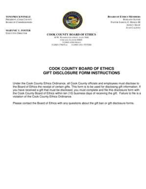 Cook County Gift Disclosure Form