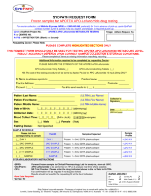 SydPath APO-Leflunomide Testing Request Form