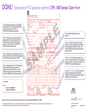 CMS 1500 Sample Claim Form for DOXIL