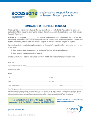 Janssen Biotech AccessOne Support Request