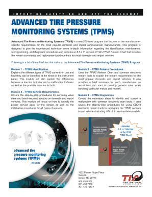 Advanced TPMS Training Program Order Form