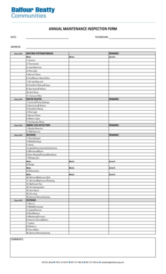 Annual Maintenance Inspection Form