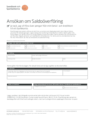 Swedbank Balance Transfer Application
