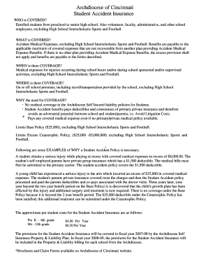 Student Accident Insurance Claim Form