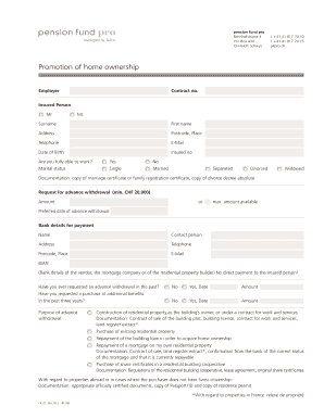 Pension Fund Pro Home Ownership Advance Withdrawal Form