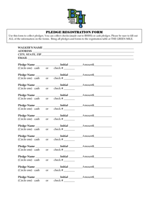 Pledge Registration Form