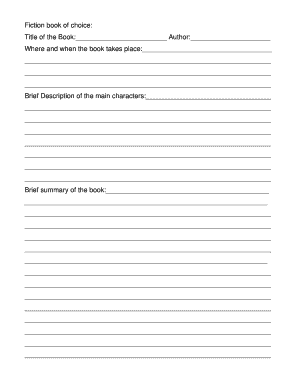 Sixth Grade Summer Book Report Form