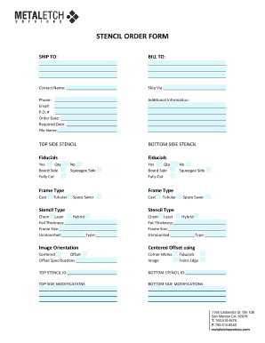 Stencil Order Form