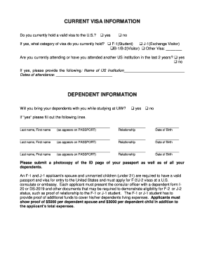 US Student Visa Application Form