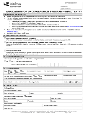 Undergraduate Program Application Form