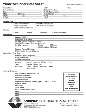 Viron Scrubber Quotation Form