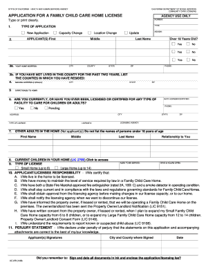 Application for a Family Child Care Home License
