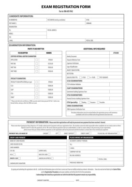 IIA South Africa Exam Registration Form