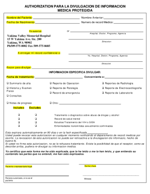 AUTHORIZATION PARA LA DIVULGACION DE INFORMACION MEDICA PROTEGIDA