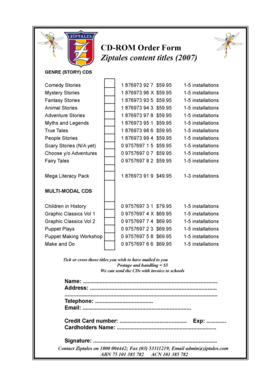 CD-ROM Order Form